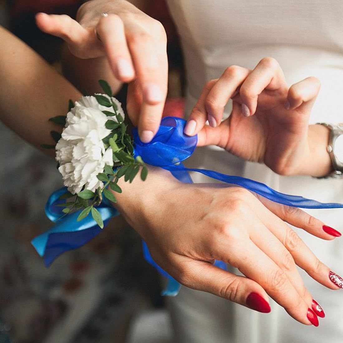 3/8" Width x 50 Yards Satin Fabric Ribbon, Royal Blue Ribbon Perfect for DIY Bows, Swags, Gift Wrapping, Craft, Flower Bouquet，Christmas and Party Decoration