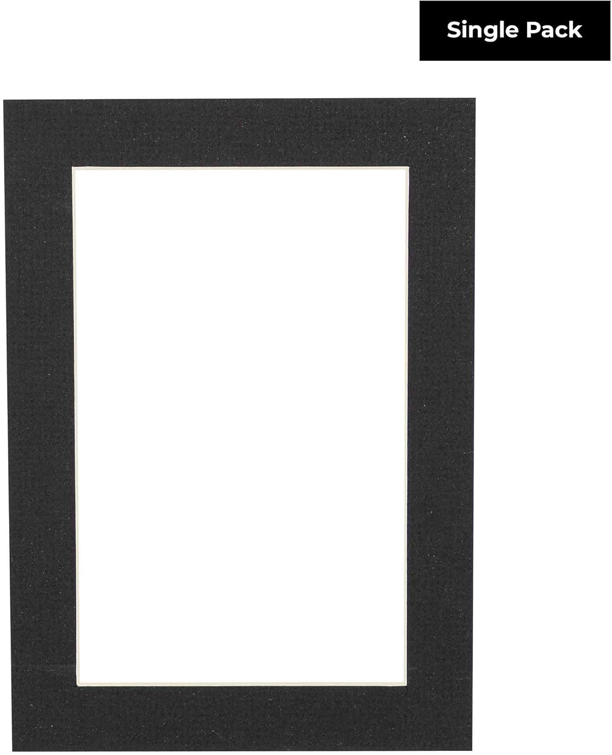 5.5x8.5 Mat for 8.5x11 Frame - Precut Mat Board Acid-Free Textured Black 5.5x8.5 Photo Matte for a 8.5x11 Picture Frame, Matboard for Family Photos, Show Kits, Art, Picture Framing, Pack of 1 Mat