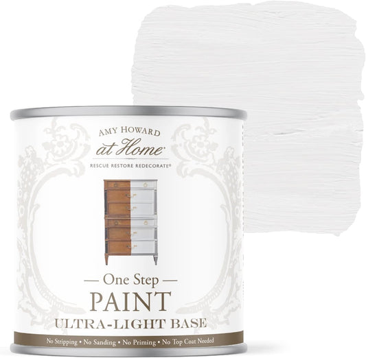 AMY HOWARD AT HOME Chalk-Based One Step Paint for Furniture, Cabinetry, Decor, Finish, and More | No Stripping, Sanding, or Priming | Ultra-Light Base | 32 Ounce | Stoneware
