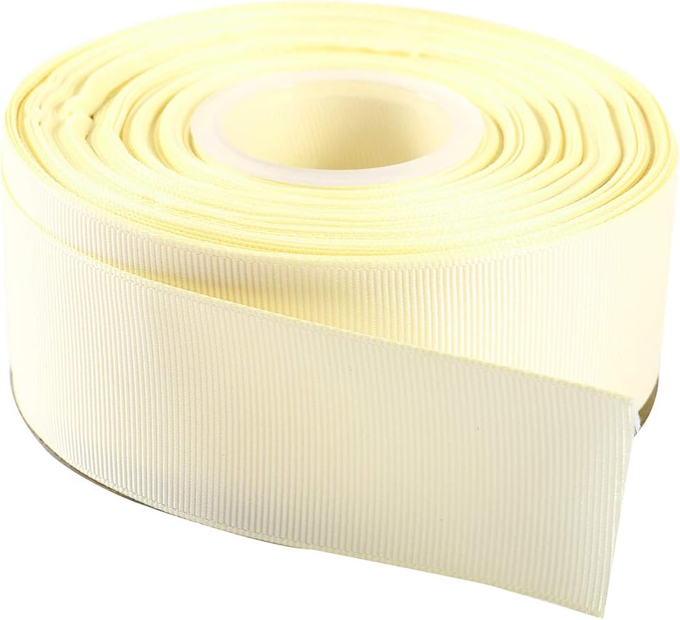 ITIsparkle 11/2" Inch Grosgrain Ribbon 25 Yards-Roll Set for Gift Wrapping Cake Decoration Party Favor Hair Braids Hair Bow Baby Shower Decoration Floral Arrangement Craft Supplies, Ivory Ribbon