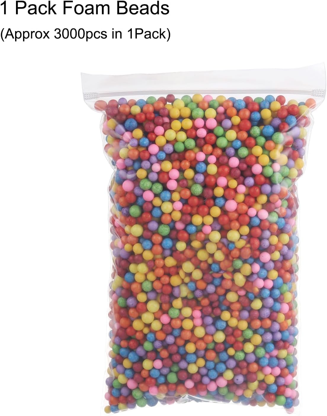 MECCANIXITY Foam Beads Foam Balls 7-9mm for Wedding and Party Decorations, Tiny Packing Balls, Arts DIY Crafts Supplies (Multicolored,1 Pack Approx 3000pcs)