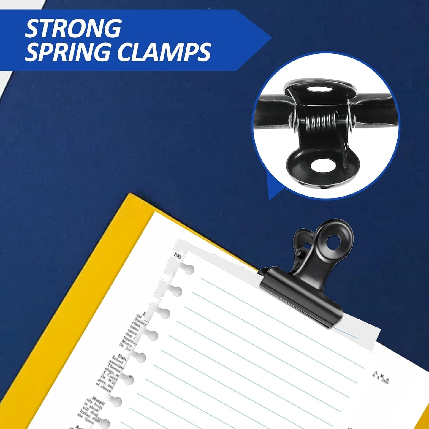 30 Pack Bulldog Clips 0.87 Inch Small Hinge Paper Clips Metal Hinge Clips for Crafts, Food Bags, Drawings, Photos at Home Kitchen & Office Usage, Black, 22mm