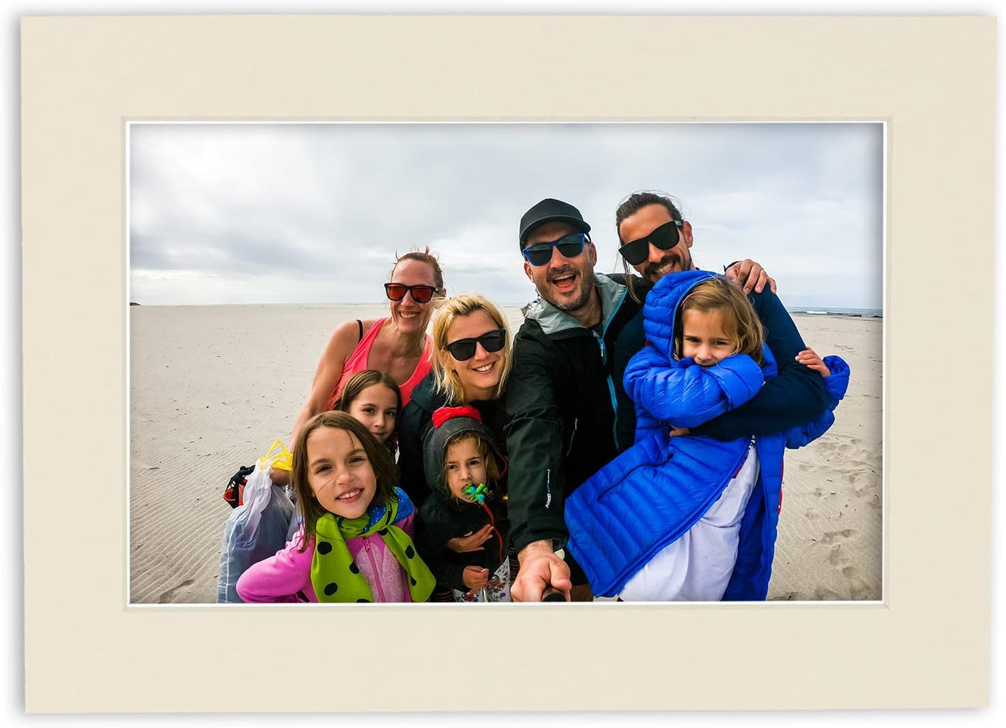 5.5x8.5 Mat for 8.5x11 Frame - Precut Mat Board Acid-Free Textured Cream 5.5x8.5 Photo Matte for a 8.5x11 Picture Frame, Matboard for Family Photos, Show Kits, Art, Picture Framing, Pack of 1 Mat