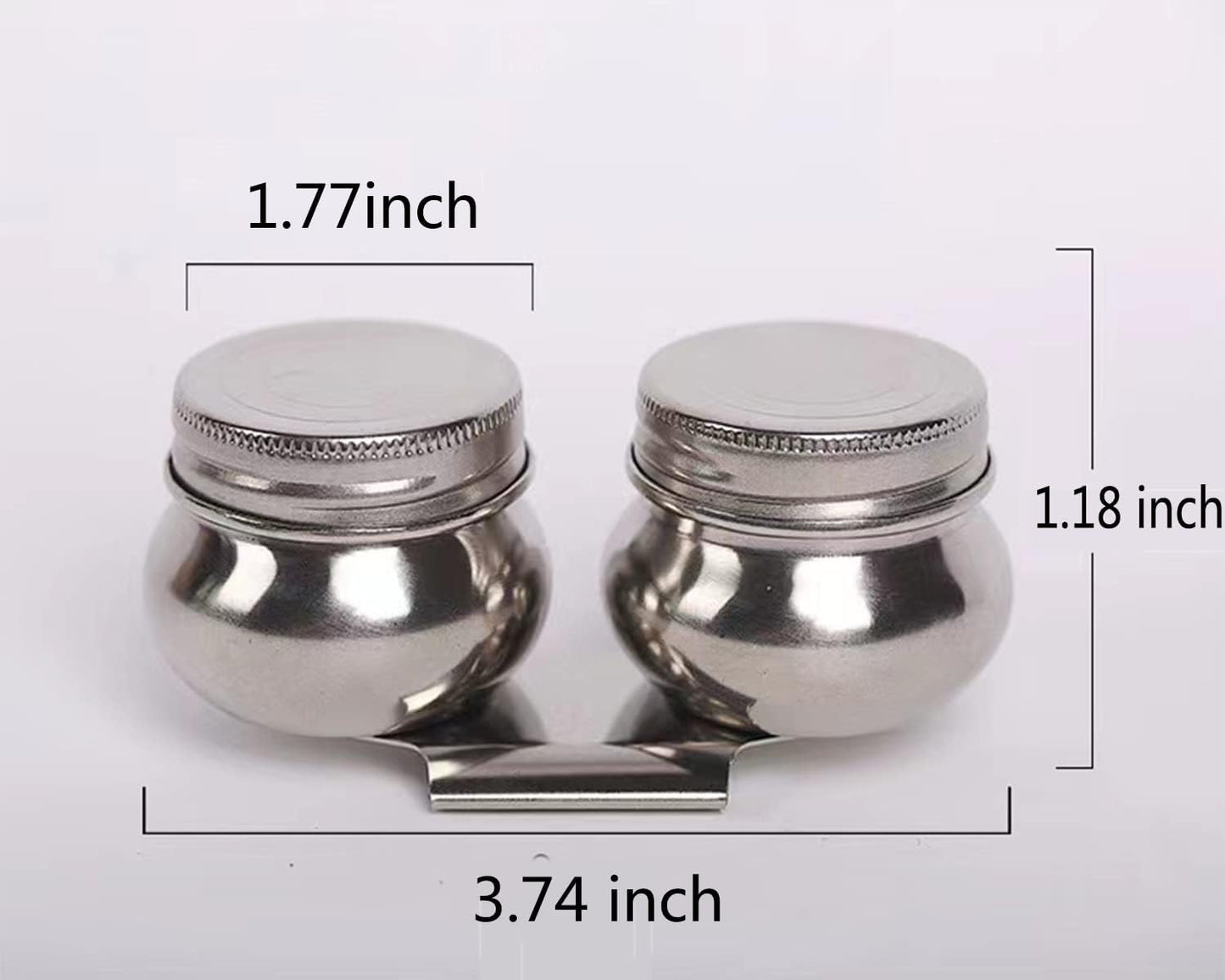 Stainless Steel Palette Cup with Lid, Portable Travel Double Dipper Oil Painting Pot Container, No Leakage, Can Clip on Palette
