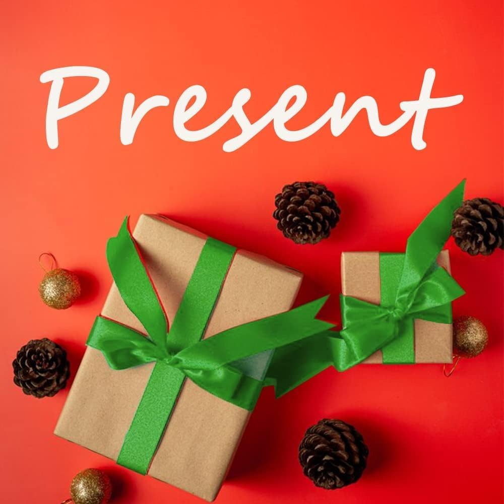 1-1/2" Width x 50 Yards Satin Fabric Ribbon, Green Ribbon Perfect for DIY Bows, Swags, Gift Wrapping, Craft, Flower Bouquet，Christmas and Party Decoration