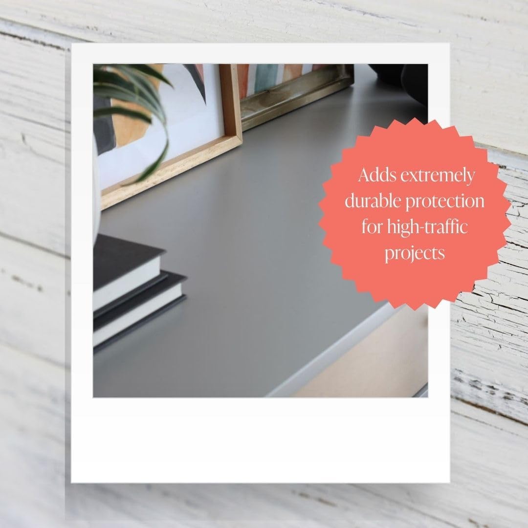 Clear Coat Quart (32oz) - Eco-Friendly Clear Satin Sheen Top Coat for Chalk Style Wood Furniture Paint, Non-Yellowing Waterproof Finish, Easy Application