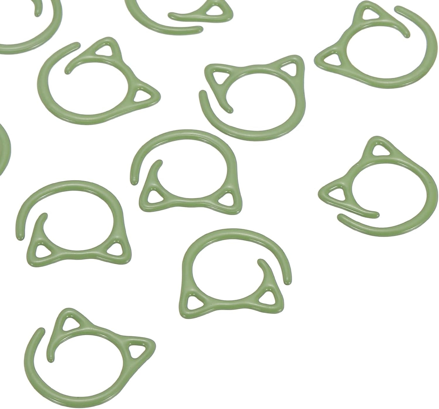 PATIKIL Cat Crochet Stitch Markers, 12 Pack Stitch Marker for Knitting Crocheting Supplies Cute Metal Spiral Knit Clip Ring Counters for Crochet Yarn DIY Crafts, Green
