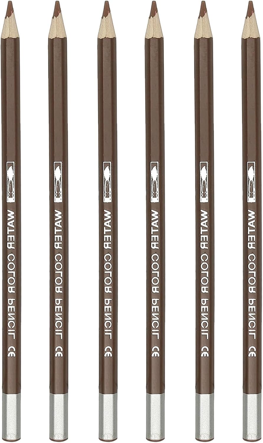 PATIKIL Watercolor Pencil, 6Pcs Water Soluble Pencils for Blending, Coloring, Sketch Drawing, Painting, Coffee