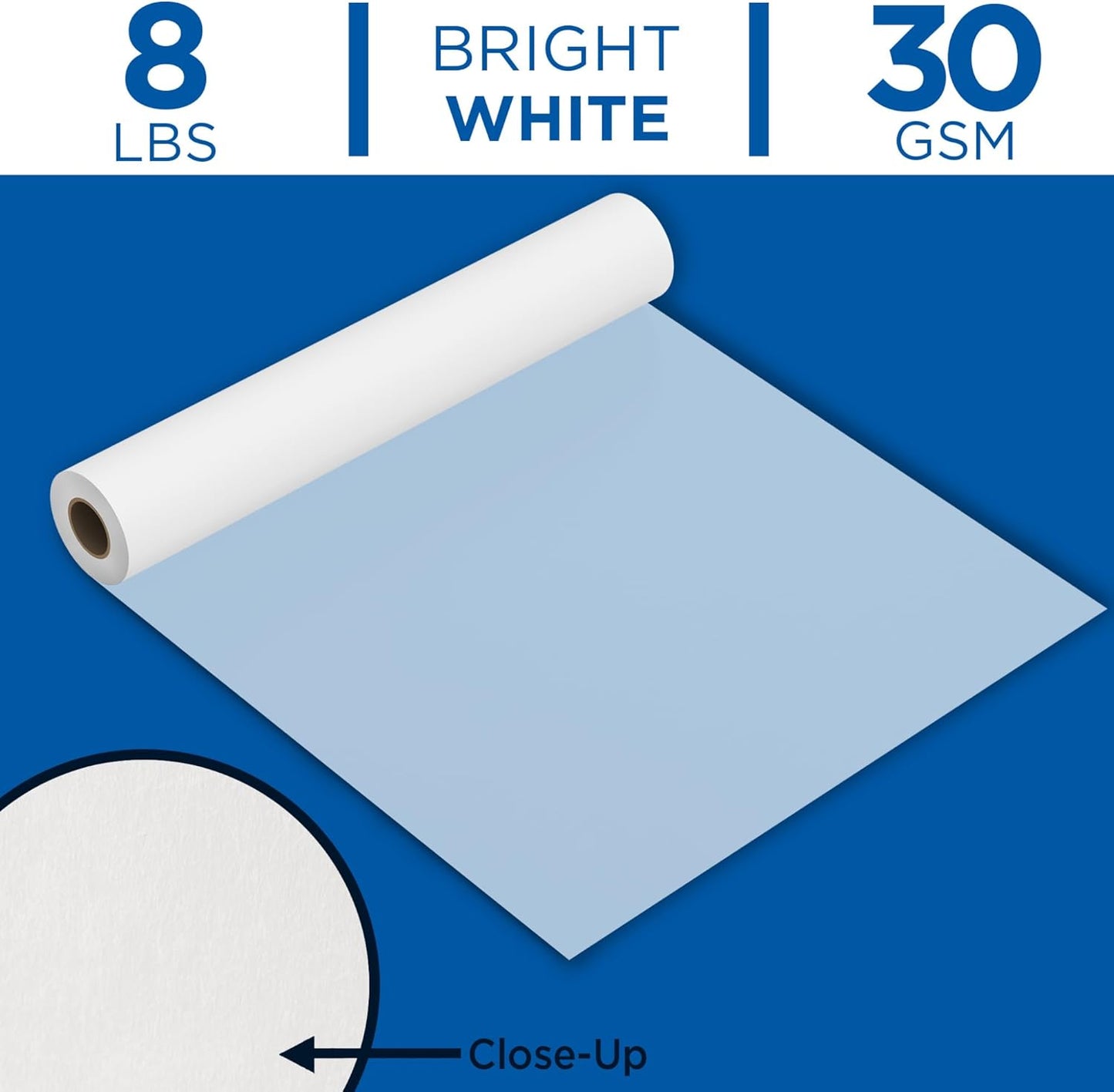 ALVIN 55W-C Lightweight Tracing Paper Roll, White, Suitable with Ink, Charcoal, Felt Tip Pen, for Sketching or Detailing - 18 Inches, 20 Yards, 1-inch Core