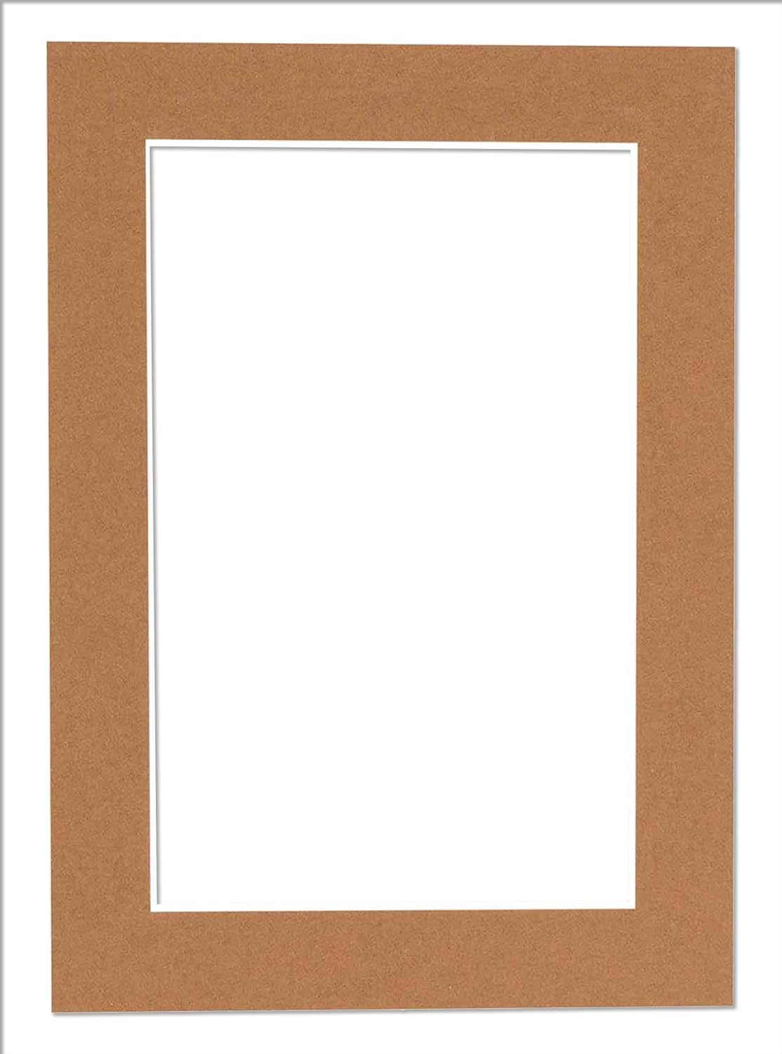 11x14 Mat Bevel Cut for 8.5x11 Photos - Acid Free Aged Oak Brown Precut Matboard - For Pictures, Photos, Framing - 4-ply Thickness
