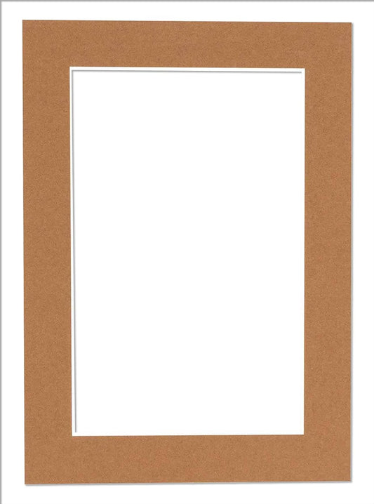11x14 Mat Bevel Cut for 8.5x11 Photos - Acid Free Aged Oak Brown Precut Matboard - For Pictures, Photos, Framing - 4-ply Thickness