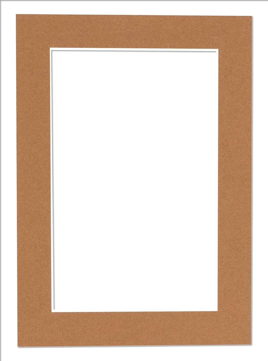 Pack of TEN 11x14 Mats Bevel Cut for 8.5x11 Photos - Acid Free Aged Oak Brown Precut Matboards For Pictures, Photos, Framing - 4-ply Thickness