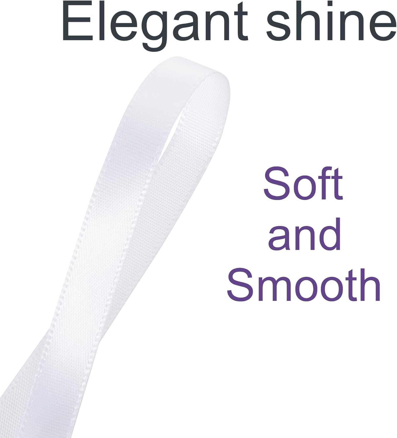 3/8 Inch White Ribbon, 50 Yards Craft Polyester Satin Ribbon Perfect for Gift Wrapping, Handmade Roses, Wedding Party Decorations and DIY Crafts