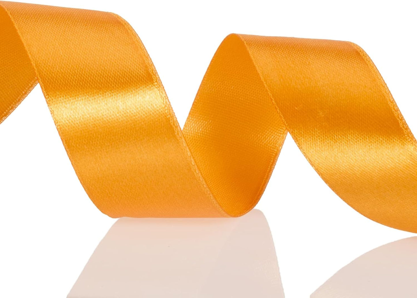 1 Inch Orange Solid Satin Ribbon, 50 Yards Craft Fabric Ribbon for Gift Wrapping Floral Bouquets Wedding Party Decoration