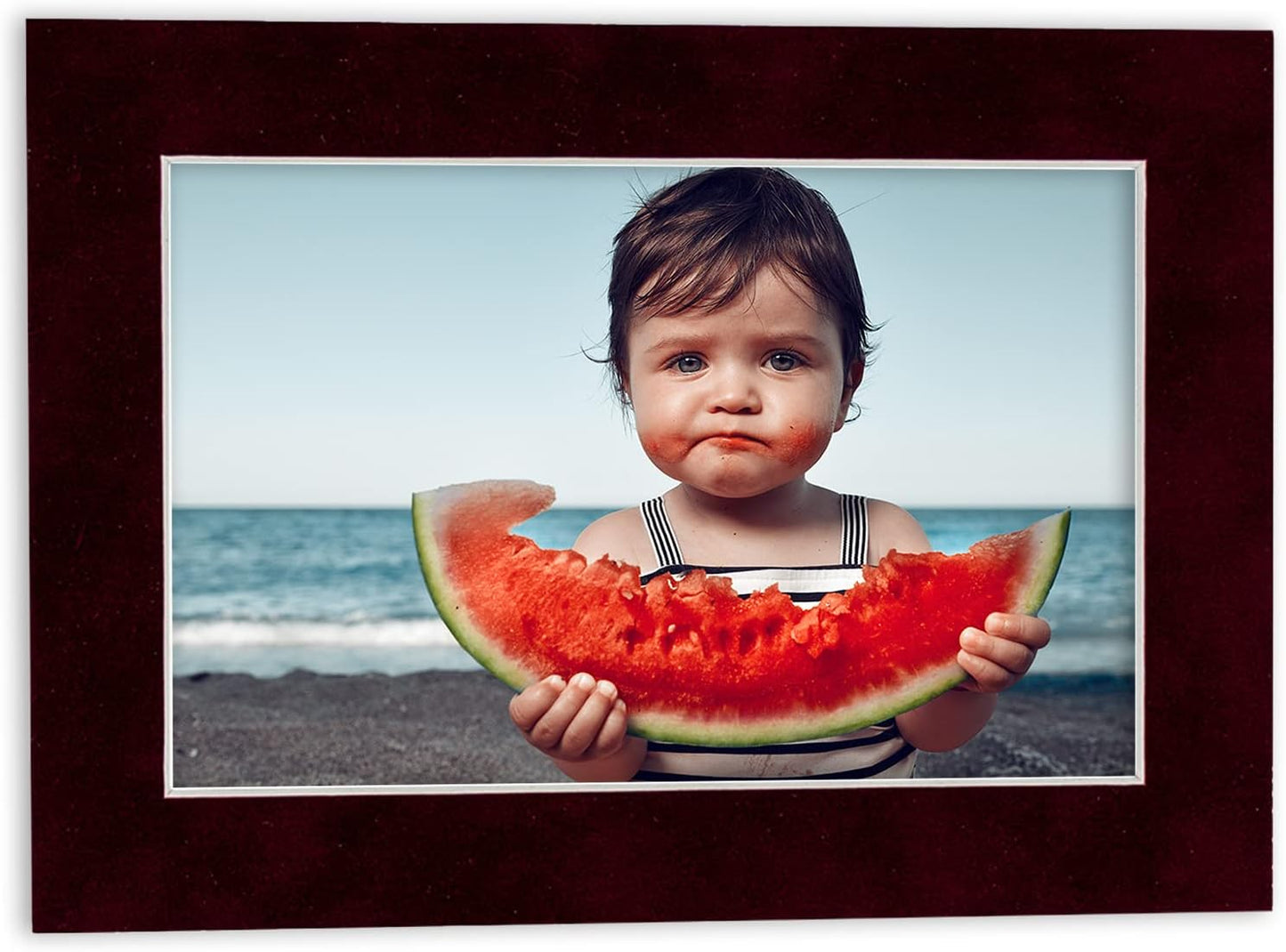 Pack of 25 Acid Free 11x14 Mats Bevel Cut for 8.5x11 Photos - Dark Red Suede Precut Matboards With Backing Boards and Clear Photo Mat Bags For Pictures, Photos, Framing - 4-ply Thickness