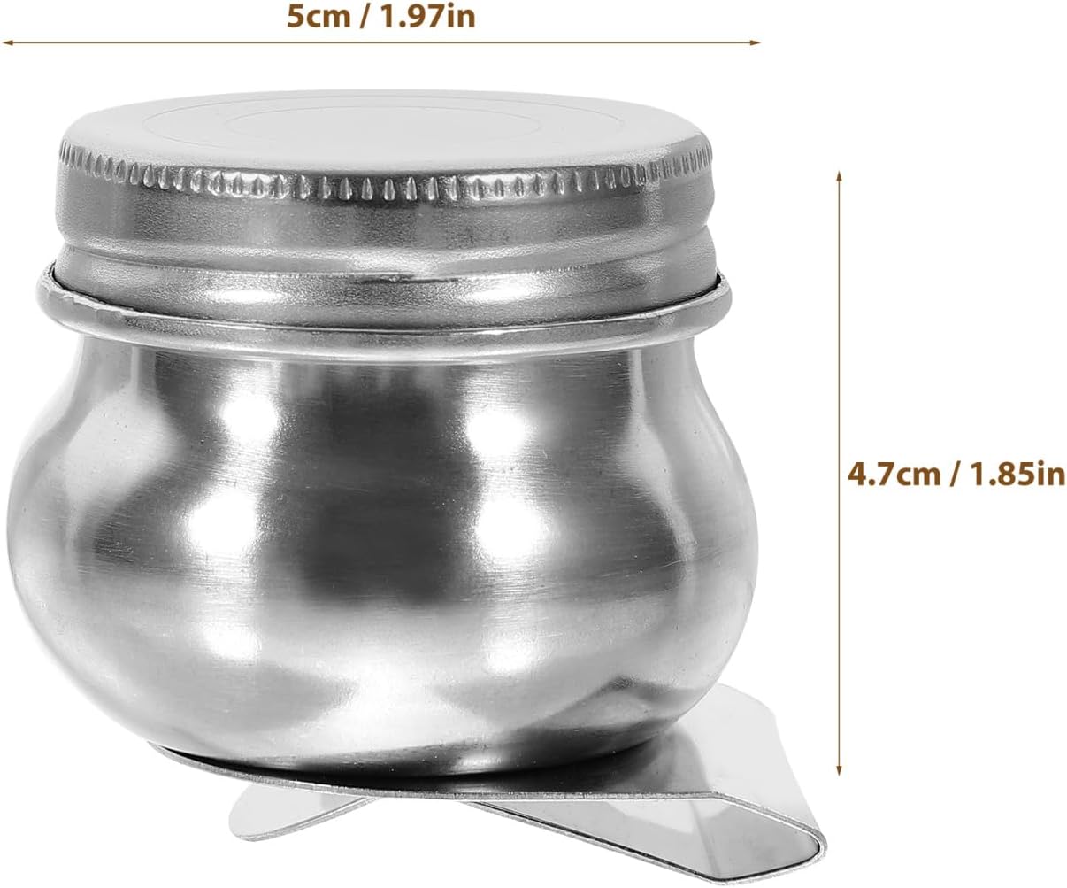 Stainless Steel Color Kettle with Lid 2Pcs Small Portable Paint Mixing Cups for Acrylic Oil Watercolor Solvent Art Palette