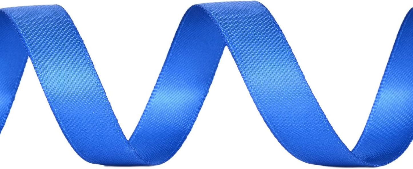 YAMA Royal Blue Double Faced Satin Ribbon 1/2 Inch 25 Yards Royal Blue Ribbon for Gift Wrapping Crafts Hair Bows Wedding Party Decoration
