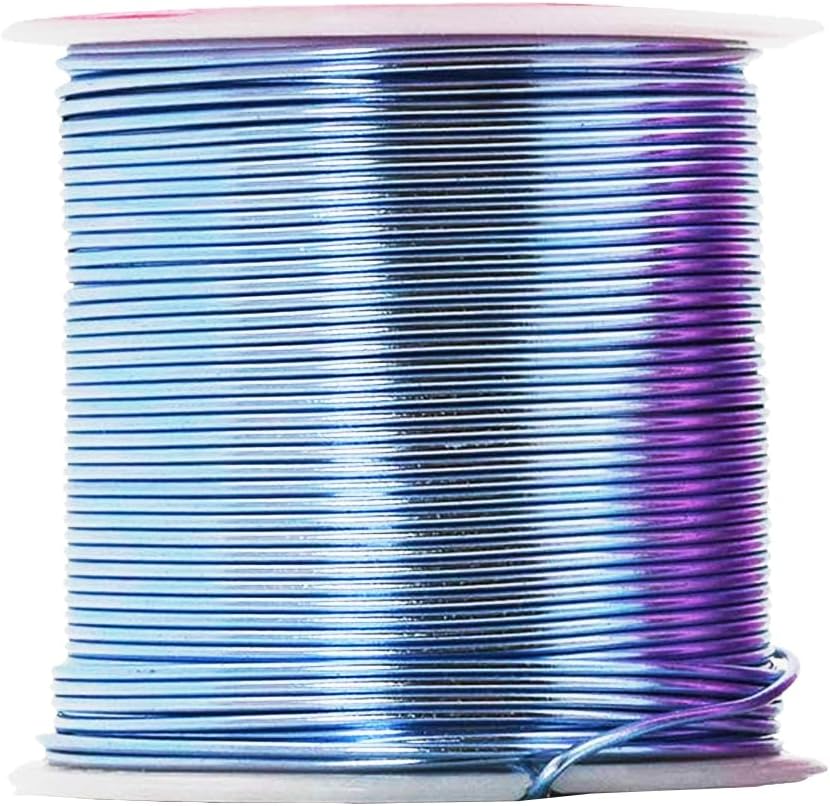 Mandala Crafts 18 Gauge Anodized Aluminum Craft Wire for Jewelry Making - 450 FT Colored Flexible Silver Lavender Purple Pink Ice Blue Turquoise Wire - Bendable for Bonsai Armature Crafting Sculpting