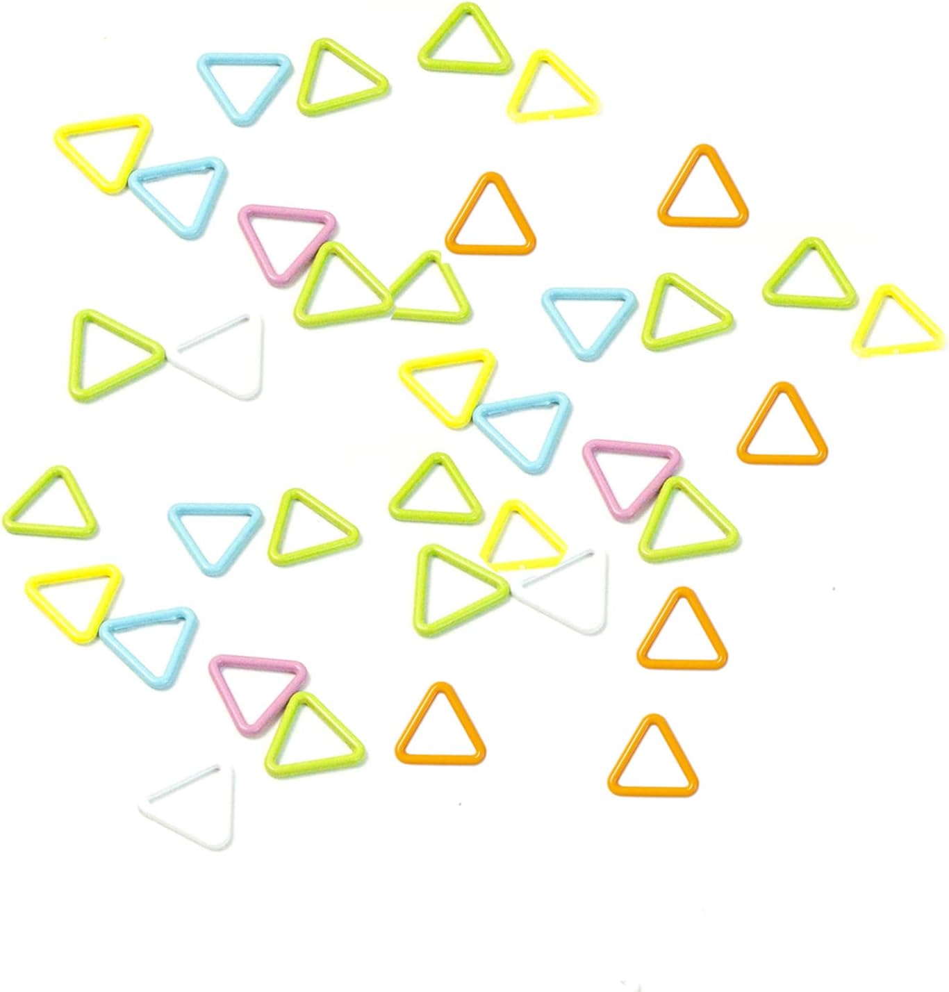 Hilsayum 30PCS Mini Metal Stitch Markers Triangle-Shaped Stitch Markers Multicolor Crochet Markers for Sewing Weaving
