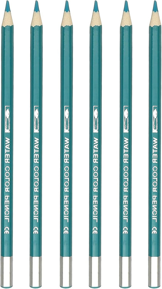PATIKIL Watercolor Pencil, 6Pcs Water Soluble Pencils for Blending, Coloring, Sketch Drawing, Painting, Bright Blue