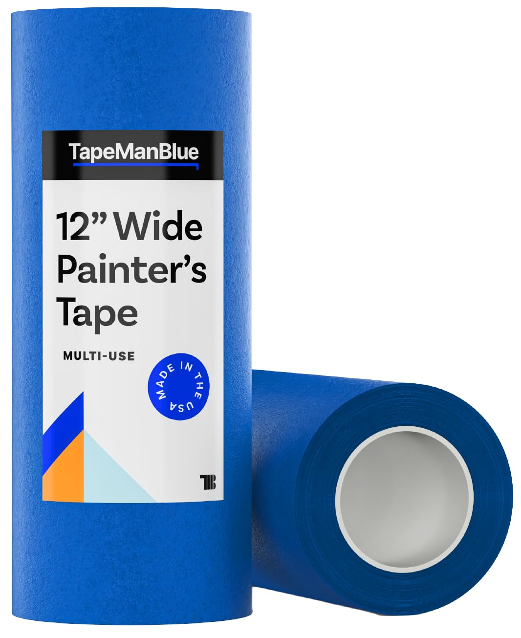 Wide Blue Painters Tape, 12 inch x 60 yds, Made in America, Great Masking Tape for 3D Printing and Laser Cutting, Removes Cleanly for 21 Days
