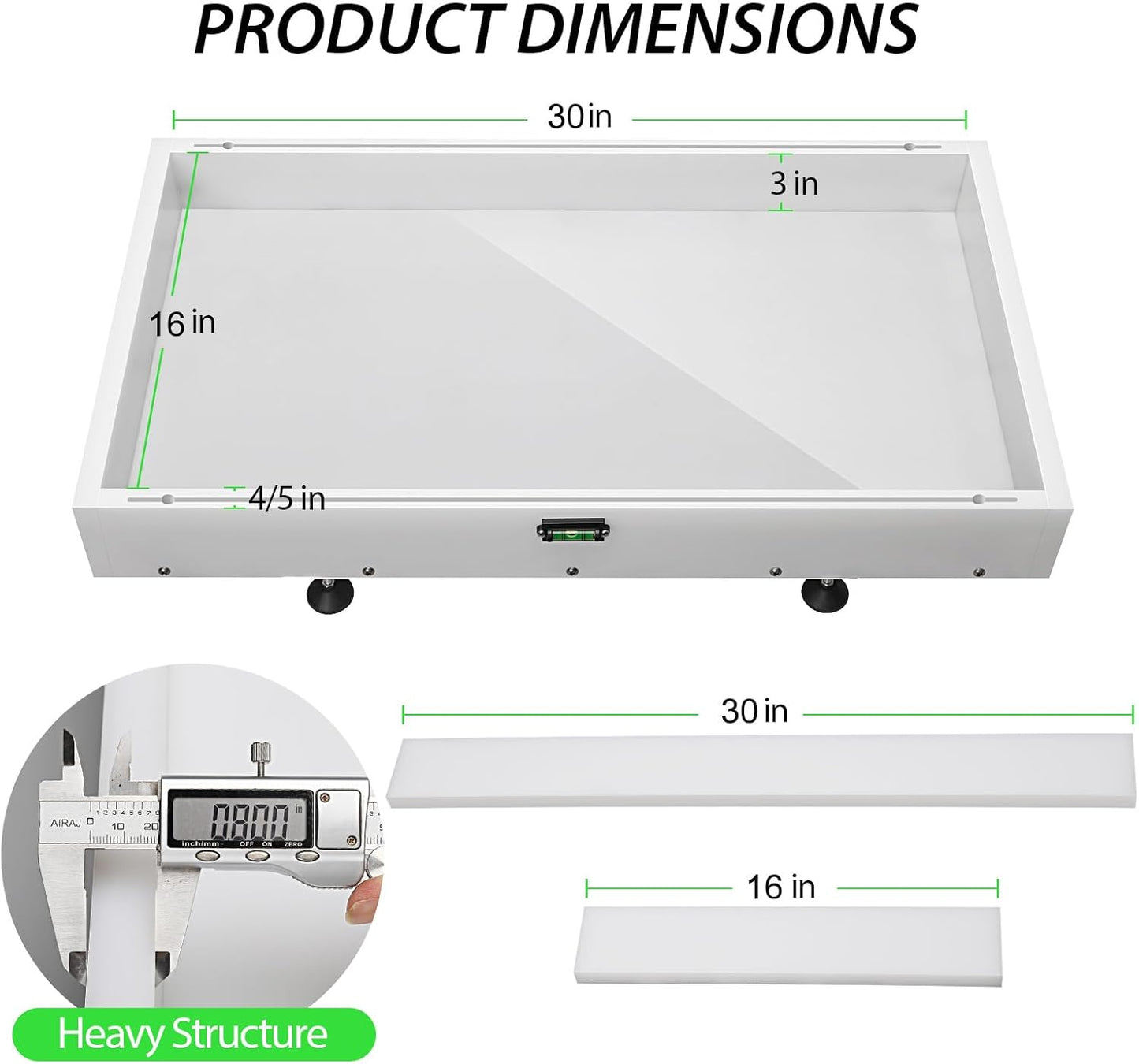 Large Reusable Epoxy Resin Mold 30×16×3 Adjustable Clamping System – Ideal Resin Molds for Coffee Tables, Trays, Cutting Boards & DIY Projects