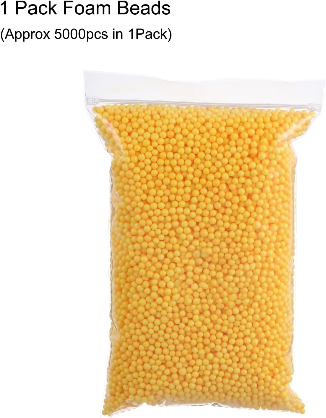 MECCANIXITY Foam Beads Foam Balls 4-6mm for Wedding and Party Decorations, Tiny Packing Balls, Arts DIY Crafts Supplies (Dark Yellow,1 Pack Approx 5000pcs)