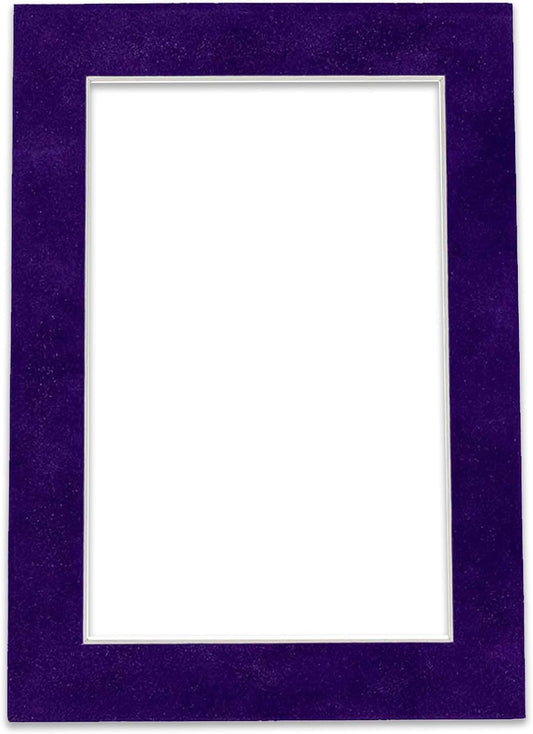 Poster Palooza 11x14 Mat Bevel Cut for 8.5x11 Photos - Acid Free Purple Crocus Suede Precut Matboard - For Pictures, Photos, Framing - 4-ply Thickness