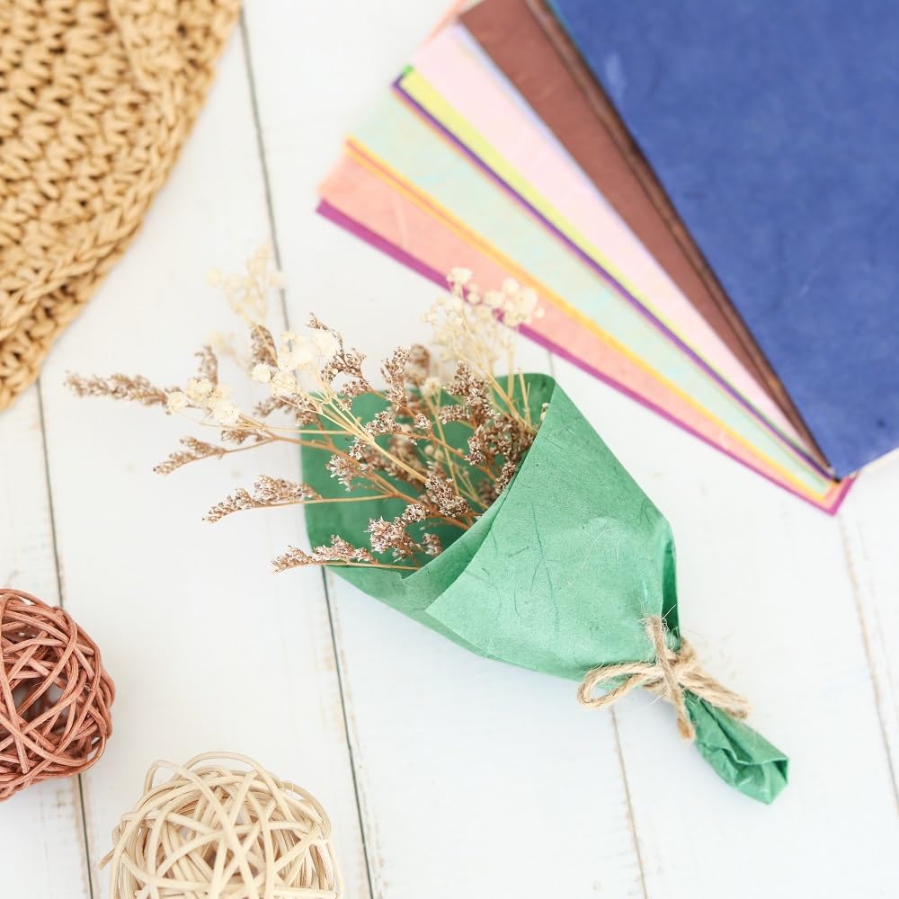 50 Colors 50 Sheets 6 x 6 Inches Natural Fiber Mulberry Tree Square Origami Paper Arts Folding Craft, Decoration Paper, Writing Painting Square Folding Paper for DIY Crafts (Mixed Color, 6"x6")