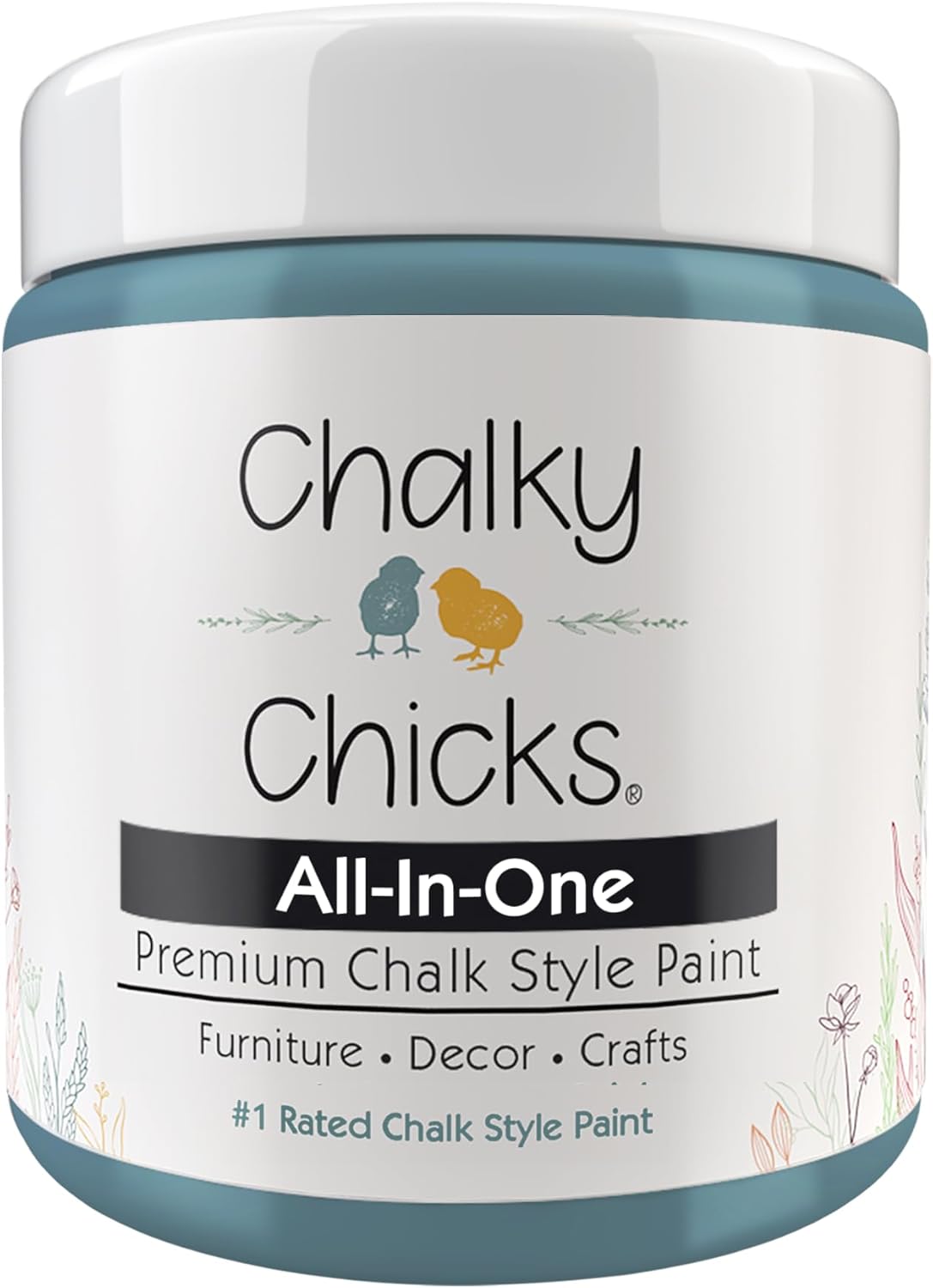 Chalky Chicks 8 Fl Oz Matte Y Blue (Blue) Chalk Paint for Furniture Without Sanding - No Prep Furniture Paint No Sanding All in One for Crafts, Wood, Walls, Cabinet, Metal, Dresser, Farmhouse