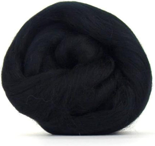 Revolution Fibers Merino Wool Combed Top | 1 lb Premium Wool Roving | 22 Micron, Best Merino Wool for Spinning, Tapestry, Needle Felting, Big Yarn Roving and Wall Hangings (Raven Black)