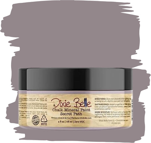 Dixie Belle Paint Company Chalk Finish Furniture Paint - Secret Path (4oz) - Matte Dusty Lilac Chic Chalk Mineral DIY Furniture Paint