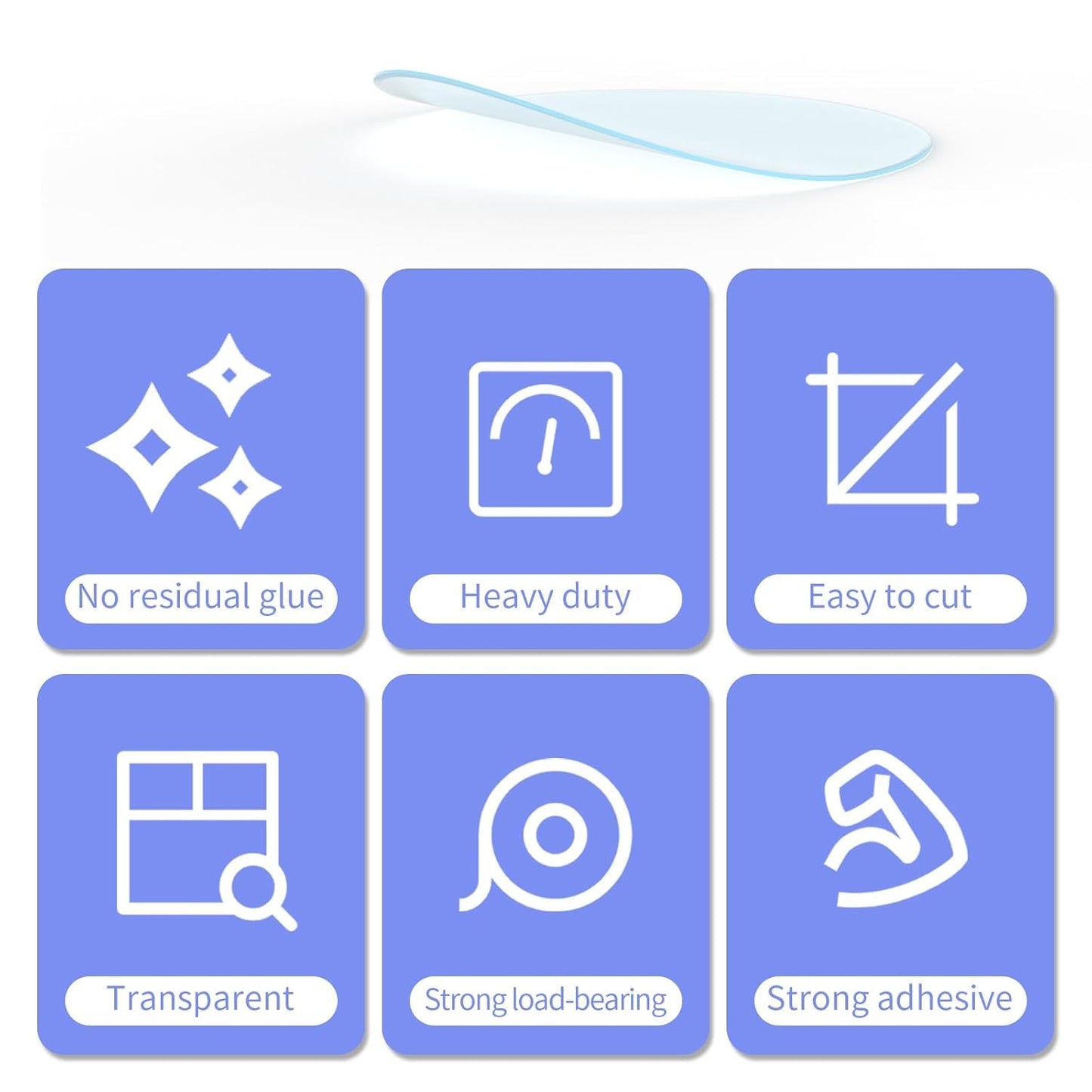 50PCS Heavy Duty Double Sided Adhesive Mounting Circle Tape- Waterproof,Strong Adhesion,Clear, High Strength,No Residue Removability for Hanging,Wall Mounting, Home Decor,Adhesive for Shower