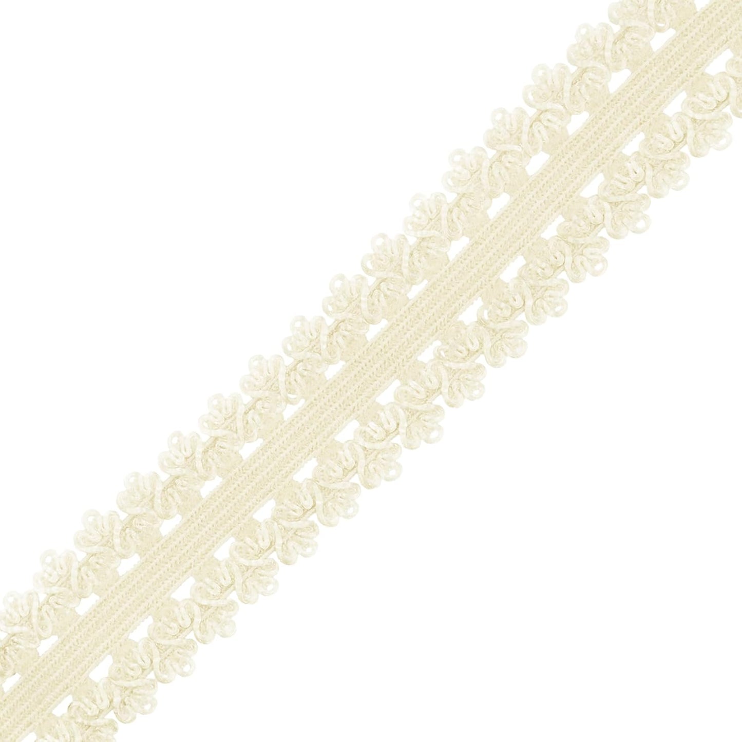 Mandala Crafts Ivory Stretch Lace Soft Elastic Trim Roll - 55 Yards 1 Inch Wide Stretchy Frilly Picot Ribbon for Sewing Lingerie, Headbands, Underwear, and Crafts