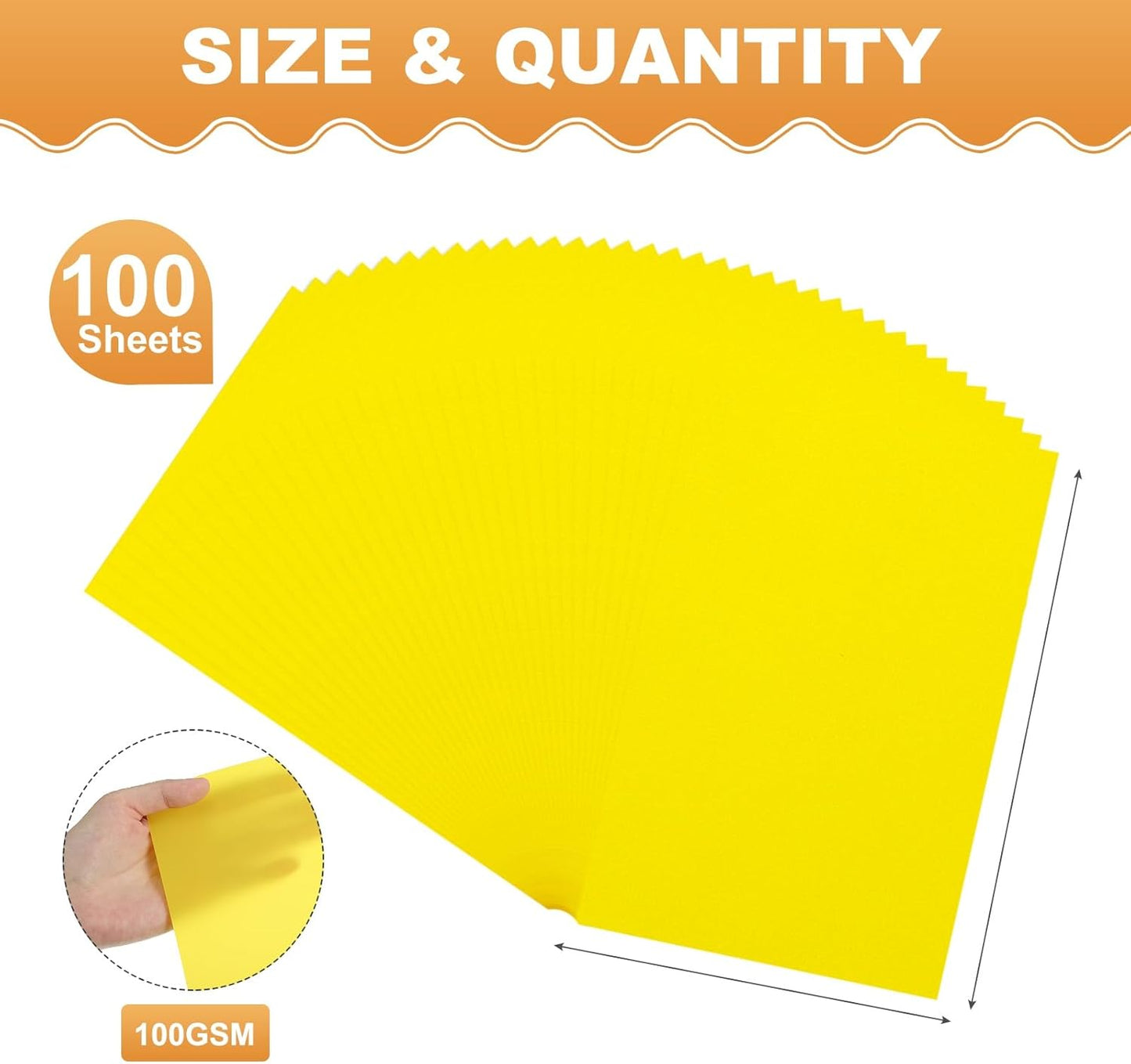 MECCANIXITY 100 Sheet Colored Vellum Paper 4" x 6", 100gsm Translucent Printable Vellum Sheets for Printing Wedding Invitations Inkjet Laser Printer, Yellow