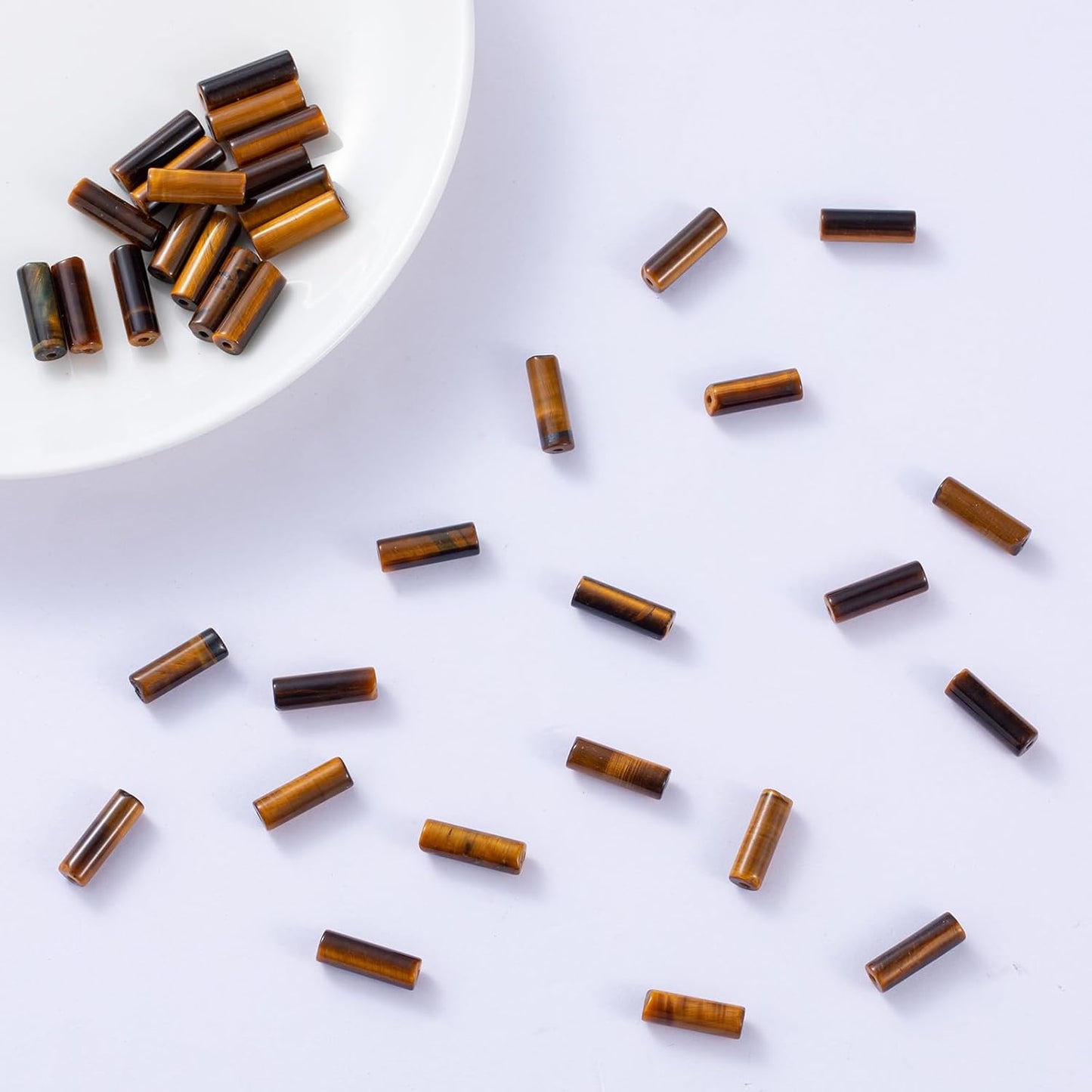 Natural Yellow Tiger Eye Cylinder Tube Beads 4x13mm 38cm/str Loose Semi Gemstone Stone Beads for Making Bracelets Necklace Earrings