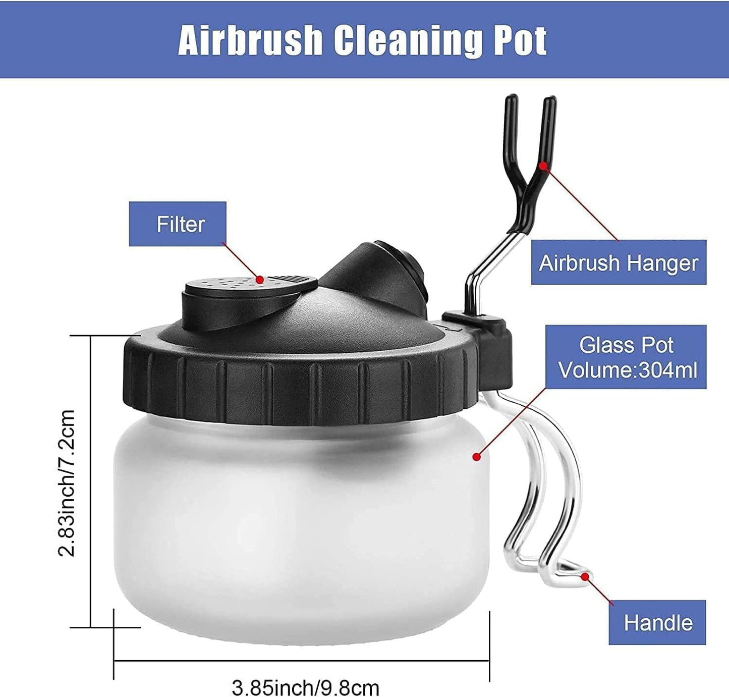 JOYABEST Multi-Purpose AirbrushCleaning Pot Airbrush Washing kit,with 5 Cleaning Needles + 5 Nylon Brushes + 1 Repair Tool for Removing Nozzle Paint, Dirt