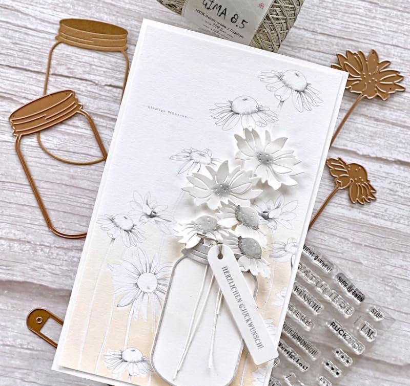 Lapoo Metal Cutting Die for Scrapbooking, 3D Backgrounds Frame New Cutting Dies DIY Album Card Making Decor Paper Craft Metal Die Cuts Party Wedding Decorations (Flowers A 4.5 x 2.3 in)