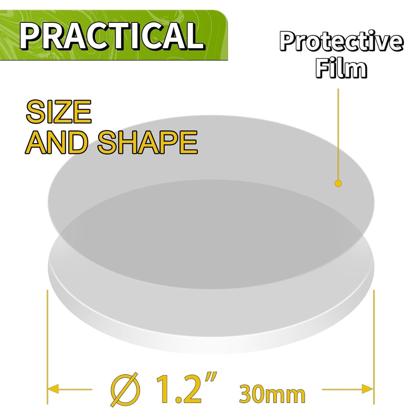 Piteno® 150Pcs Double Sided Adhesive Dots, 1.2" Clear Removable Sticky Adhesive Mounting Putty, Waterproof No Trace Dots Adhesive Putty for Poster Picture Festival Decoration Museum (30mm)