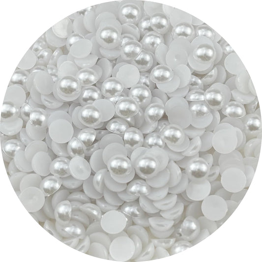 700pcs 10mm Half Pearls for Crafts Flatback Round Half Pearl Beads for Jewelry Making Nail Art Scrapbook Craft Wedding Dress Decoration(White)