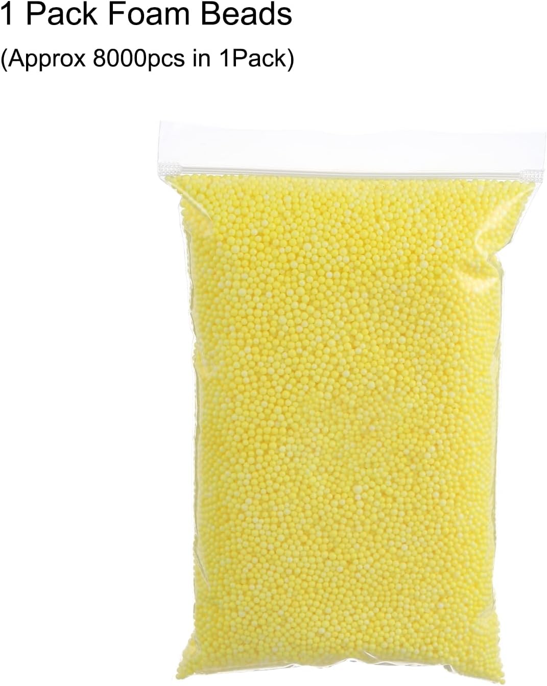 MECCANIXITY Foam Beads Foam Balls 2-3mm for Wedding and Party Decorations, Tiny Packing Balls, Arts DIY Crafts Supplies (Light Yellow,1 Pack Approx 8000pcs)