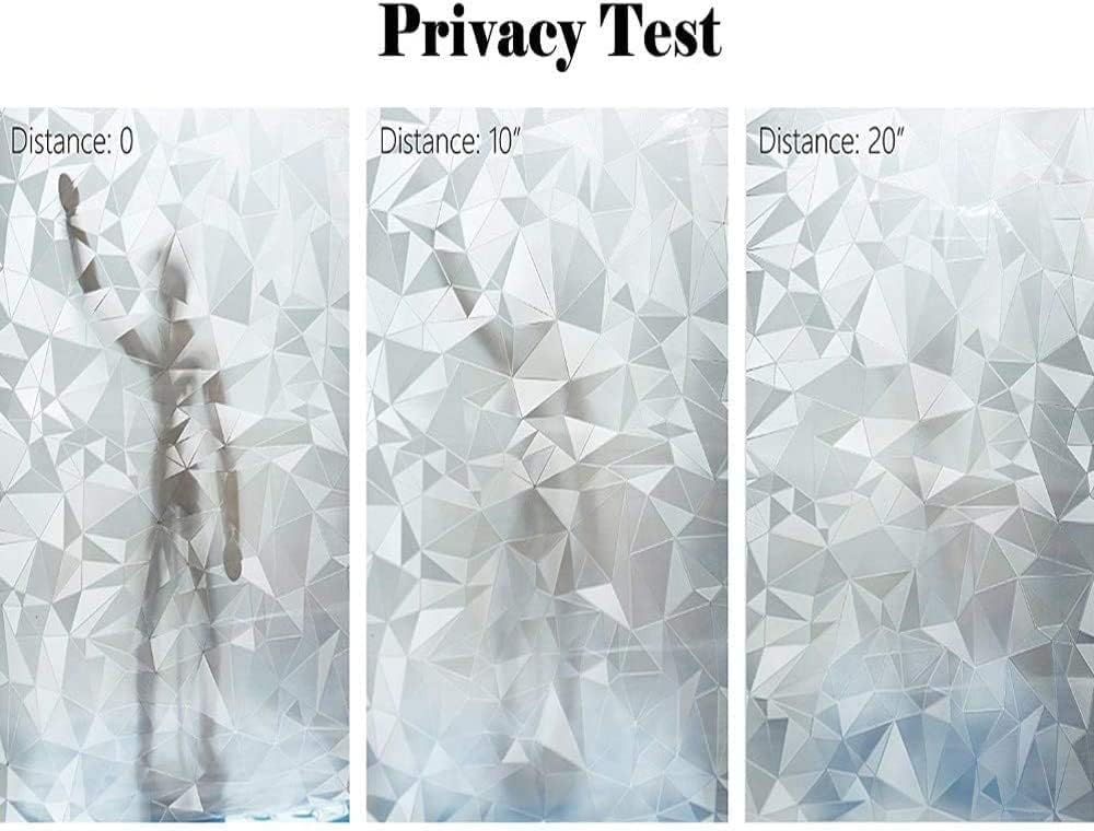 Niviy 3D No Glue Static Cling Window Films Privacy Cut Glass Window Sticker for Bathroom Office Kitchen Window Decor 29.5"x 78.7"