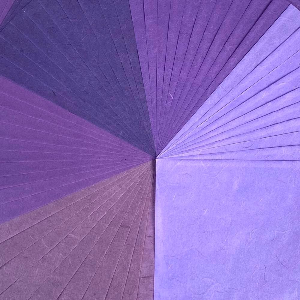 50 Sheets 6 x 6 Inches Natural Fiber Mulberry paper Sheets Square Origami Paper Arts Folding Craft, Decoration Paper, Square Folding Paper for DIY Crafts (Lavender Tone, 6x6 Inch)