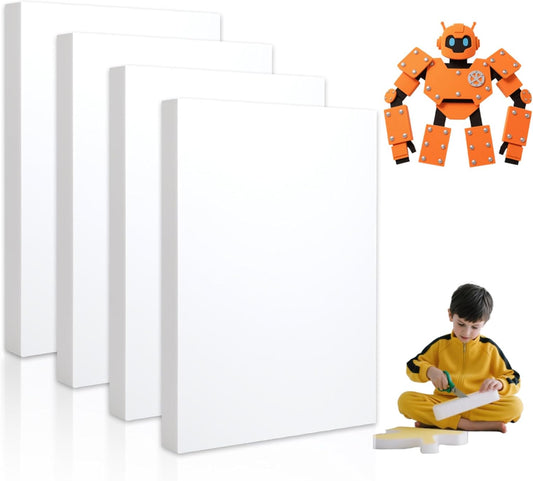 Gvereld High Density XPS Foam Board,4 Pack 15.6x11.7x0.79in Polystyrene Craft Foam Sheets, Rigid and Easy to Shape,DIY Modeling Art Projects, Party Decoration, Foam Cosplay, Heat Insulation