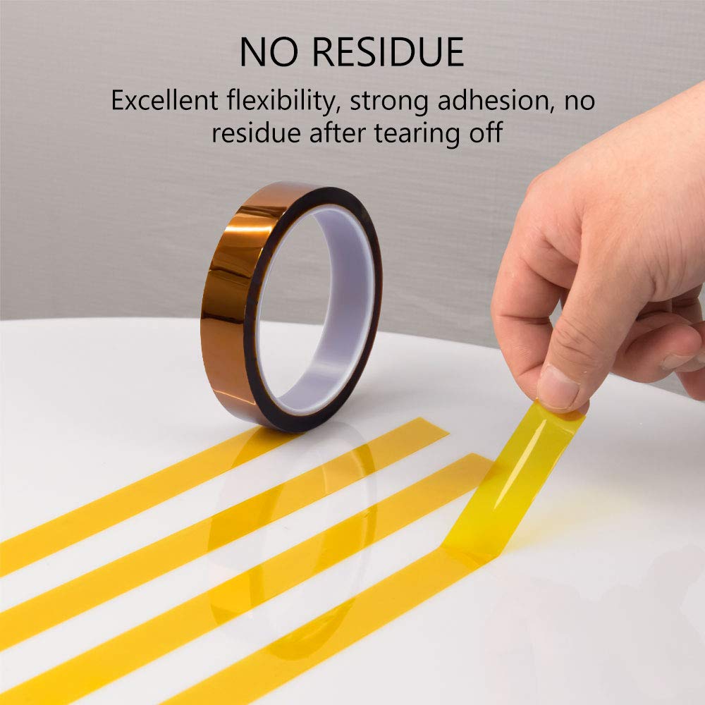 MYJOR high Temp Tape, Heat Press Tape Used to Protect CPU, PCB Circuit Board Professionals (1/8", 1/4", 3/8", 1/2", 5/8"-108ft, 5 Rolls)