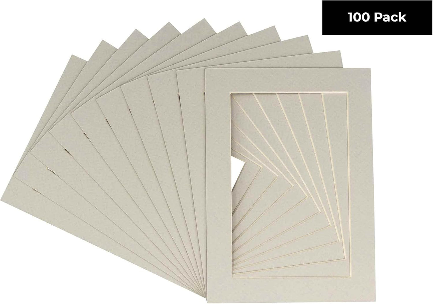 11x14 Mat for 8.5x11 Photo - Precut Grey Picture Matboard for Frames Measuring 11 x 14 Inches - Bevel Cut Matte to Display Art Measuring 8.5 x 11 Inches - Acid Free Pack of 100 MATS