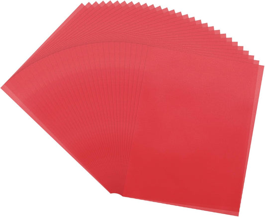 MECCANIXITY 60 Sheet Colored Vellum Paper 8.5" x 11", 100gsm Translucent Printable Vellum Sheets for Printing Wedding Invitations Inkjet Laser Printer, Red