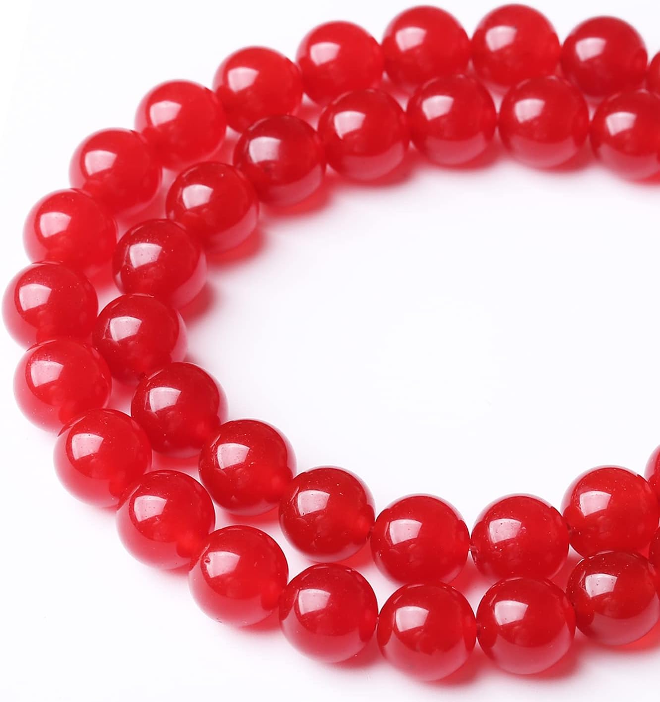 36PCS 10MM Red Chalcedony Beads Energy Healing Beads for DIY Jewelry Bracelet Necklace Making for Jewelry Making 15Inch
