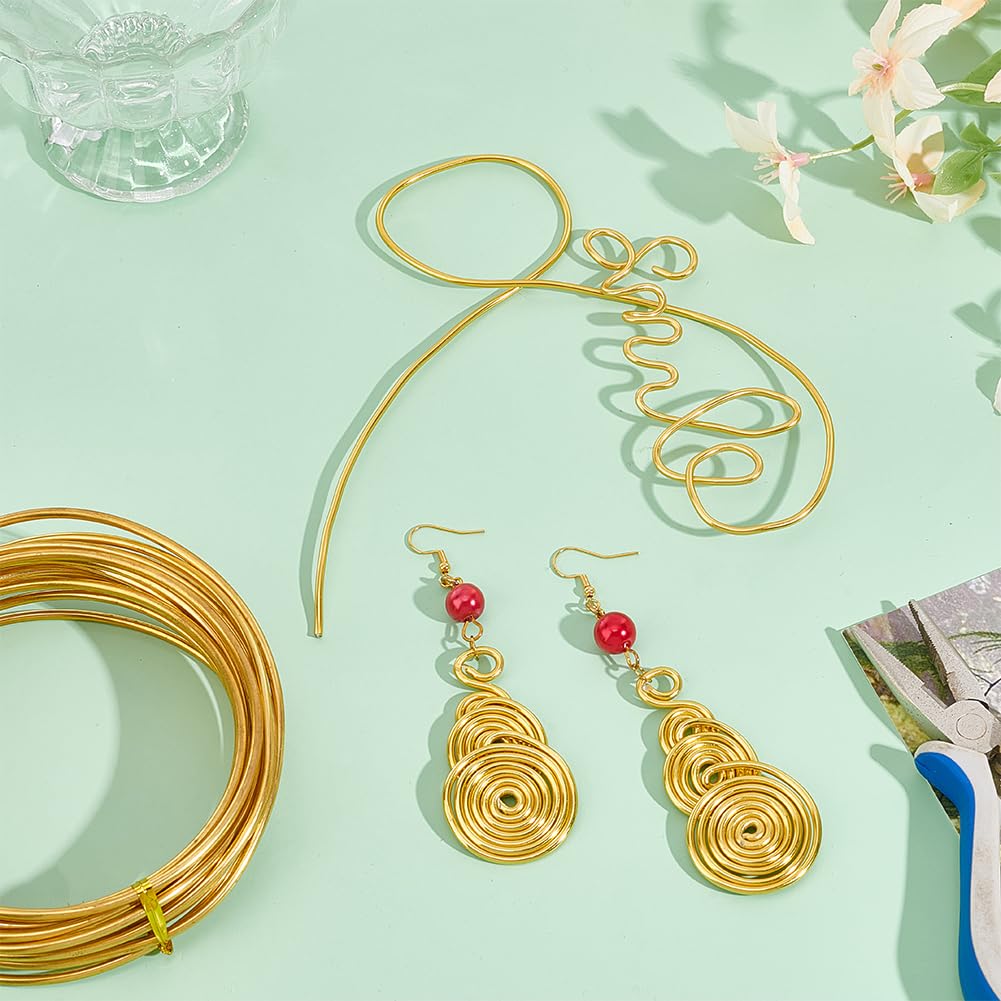 BENECREAT 10 Gauge Solid Brass Wire - 16.4FT Soft Round Wire for Jewelry Making, Gem Wrapping, DIY Crafts