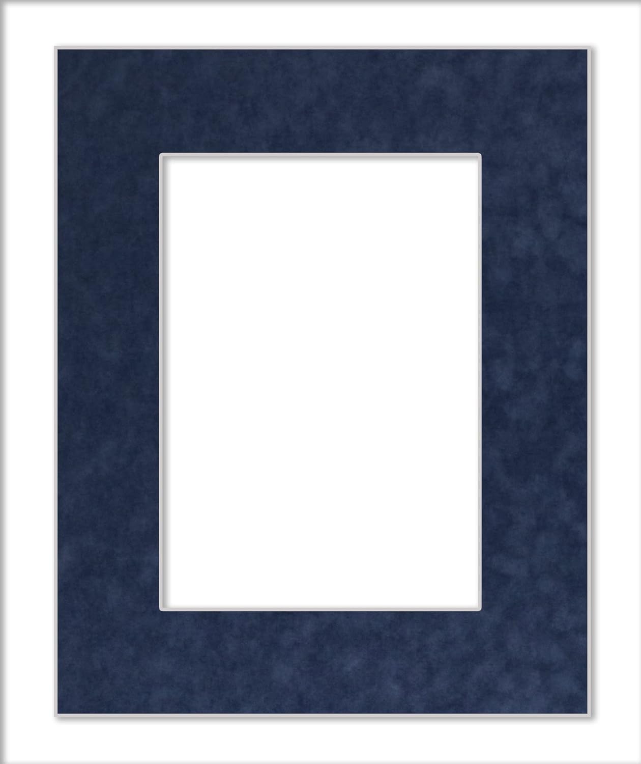 Pack of 25 Acid Free 11x14 Mats Bevel Cut for 8.5x11 Photos - Navy Suede Precut Matboards With Backing Boards and Clear Photo Mat Bags For Pictures, Photos, Framing - 4-ply Thickness
